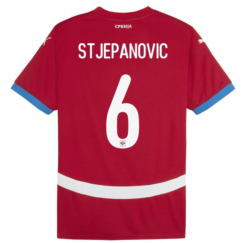 Danxen Herren Serbien Mateja Stjepanovic #6 Rot Heimtrikot Trikot 24-26 T-Shirt Schweiz