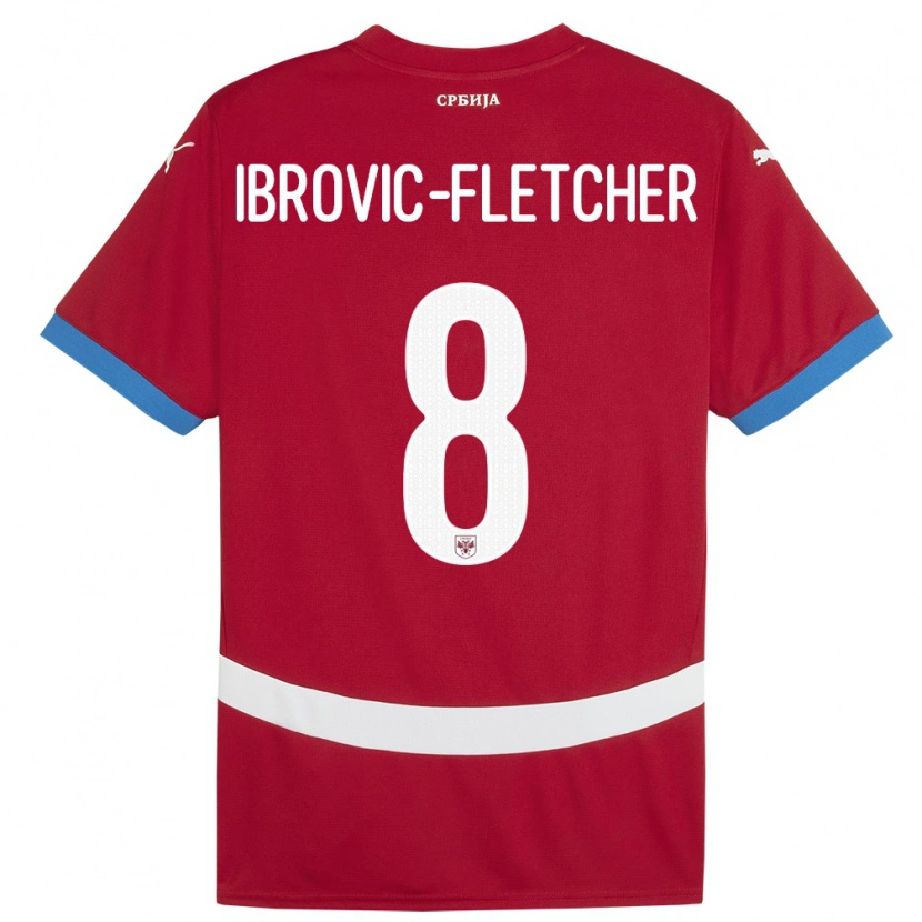 Danxen Herren Serbien Edward Ibrovic-Fletcher #8 Rot Heimtrikot Trikot 24-26 T-Shirt Schweiz