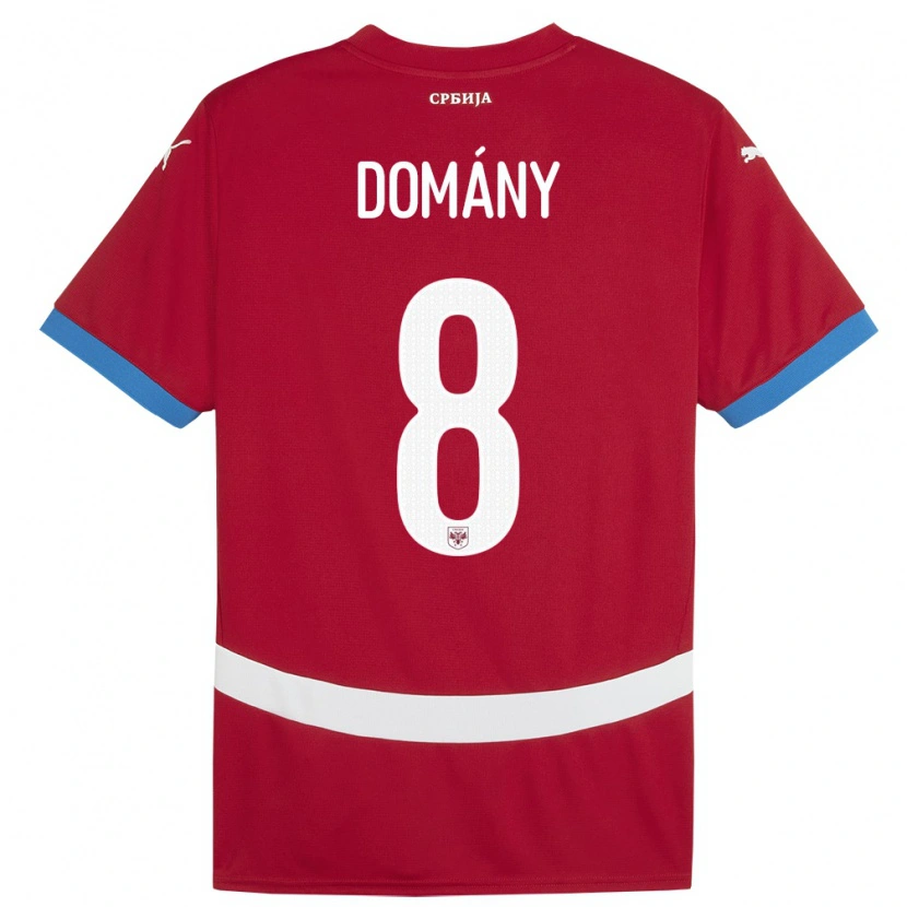 Danxen Herren Serbien Bence Domány #8 Rot Heimtrikot Trikot 24-26 T-Shirt Schweiz