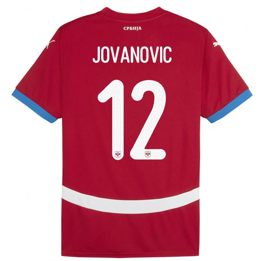 Danxen Herren Serbien Vukasin Jovanovic #12 Rot Heimtrikot Trikot 24-26 T-Shirt Schweiz