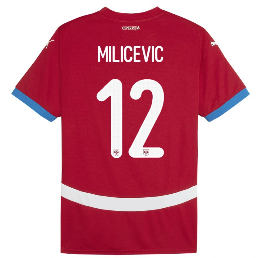 Danxen Herren Serbien Marko Milicevic #12 Rot Heimtrikot Trikot 24-26 T-Shirt Schweiz