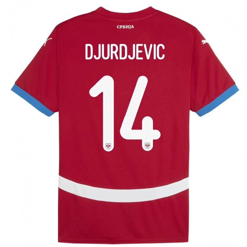 Danxen Herren Serbien Vukasin Djurdjevic #14 Rot Heimtrikot Trikot 24-26 T-Shirt Schweiz