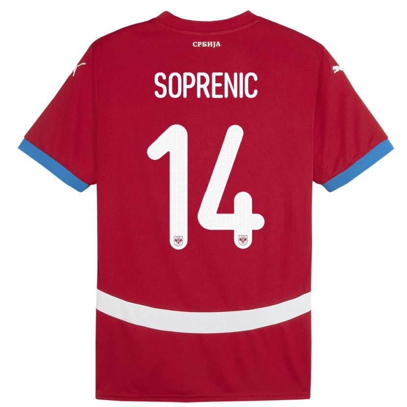 Danxen Herren Serbien Milos Soprenic #14 Rot Heimtrikot Trikot 24-26 T-Shirt Schweiz