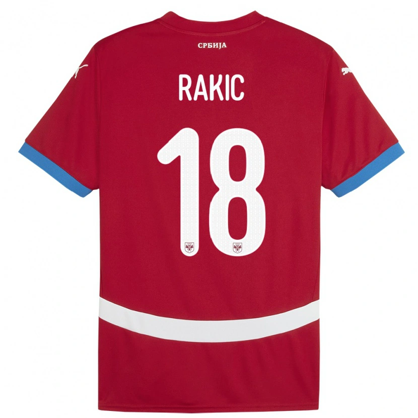 Danxen Herren Serbien Strahinja Rakic #18 Rot Heimtrikot Trikot 24-26 T-Shirt Schweiz