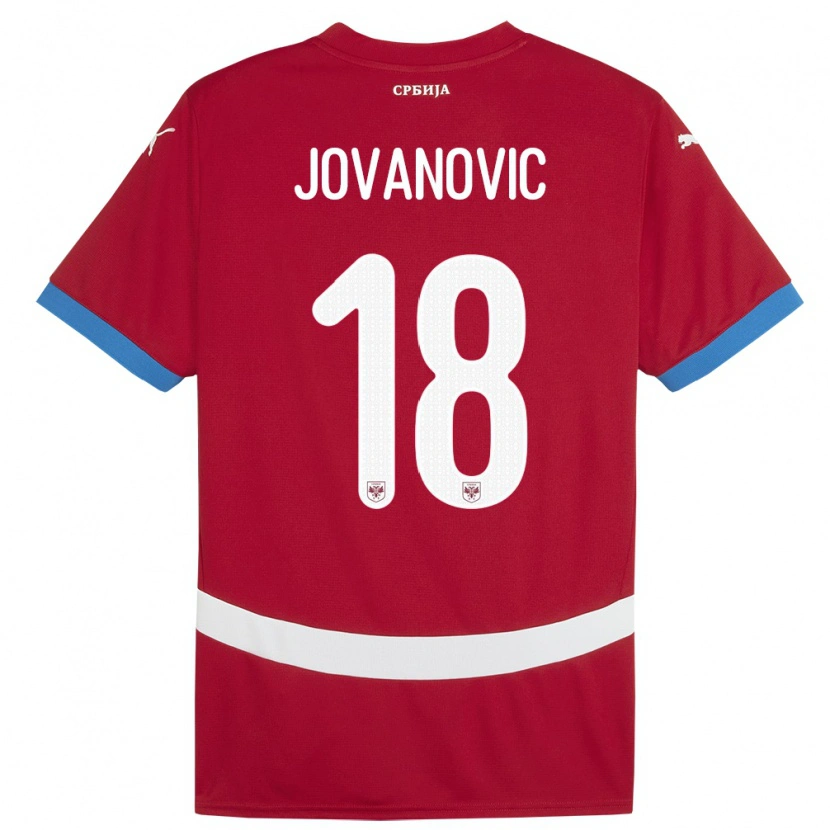 Danxen Herren Serbien Dusan Jovanovic #18 Rot Heimtrikot Trikot 24-26 T-Shirt Schweiz