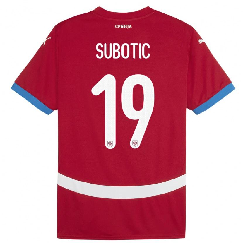 Danxen Herren Serbien Vasilije Subotic #19 Rot Heimtrikot Trikot 24-26 T-Shirt Schweiz