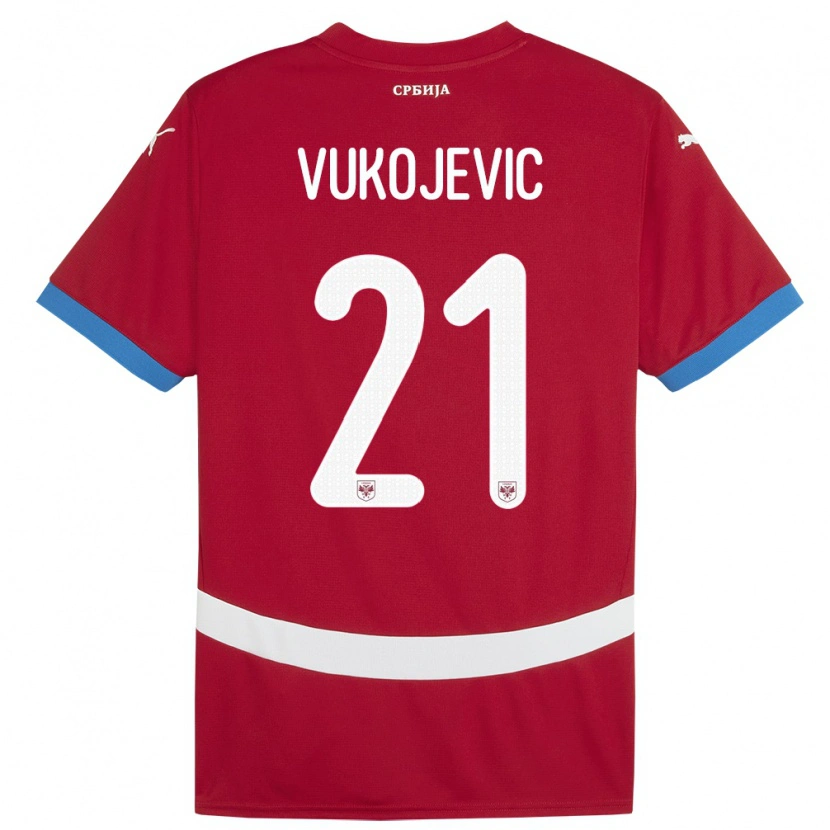 Danxen Herren Serbien Veljko Vukojevic #21 Rot Heimtrikot Trikot 24-26 T-Shirt Schweiz