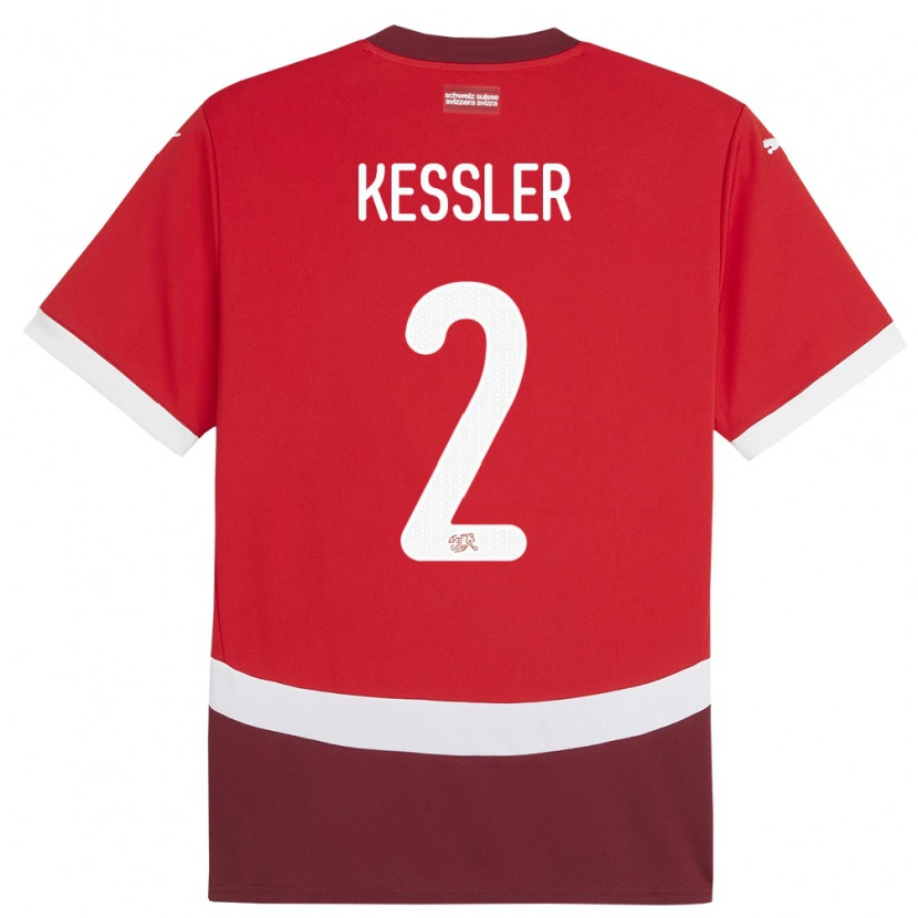 Danxen Herren Schweiz Ryan Kessler #2 Rot Heimtrikot Trikot 24-26 T-Shirt Schweiz