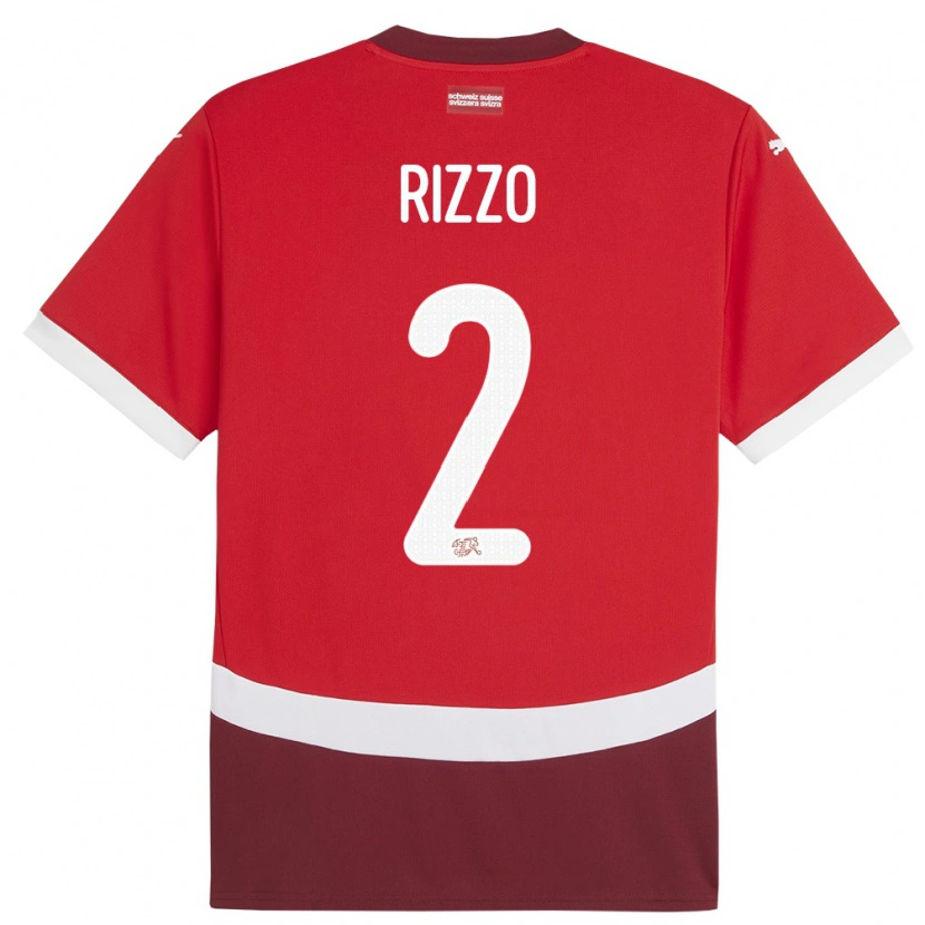 Danxen Herren Schweiz Mattia Rizzo #2 Rot Heimtrikot Trikot 24-26 T-Shirt Schweiz