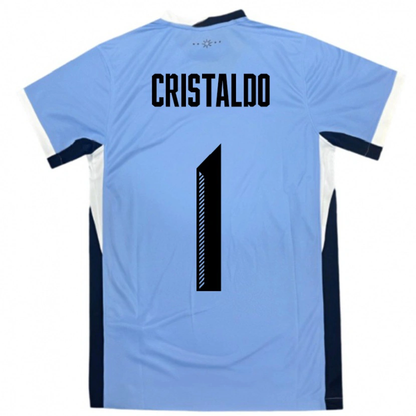 Danxen Herren Uruguay Fabian Cristaldo #1 Weiß Schwarz Heimtrikot Trikot 24-26 T-Shirt Schweiz
