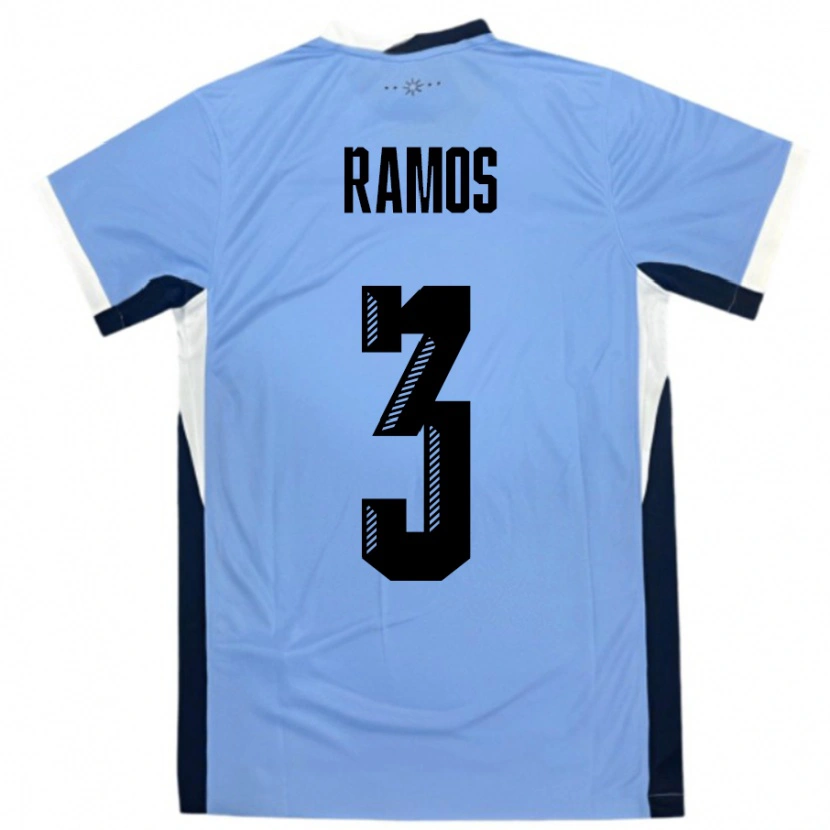 Danxen Herren Uruguay Nicolás Ramos #3 Weiß Schwarz Heimtrikot Trikot 24-26 T-Shirt Schweiz