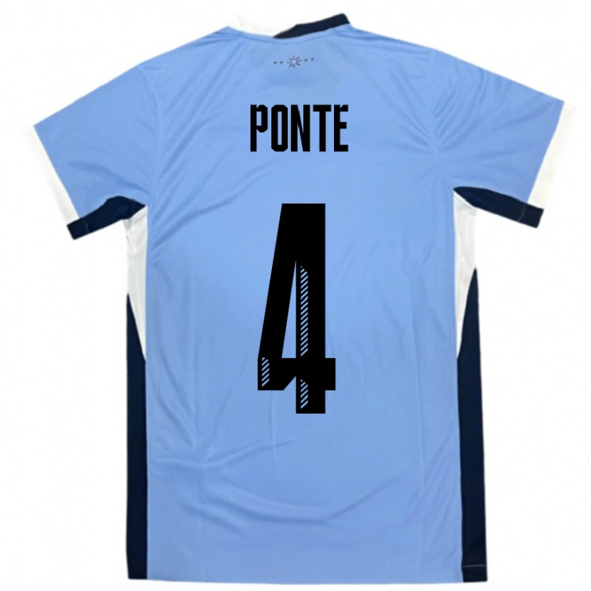 Danxen Herren Uruguay Mateo Ponte #4 Weiß Schwarz Heimtrikot Trikot 24-26 T-Shirt Schweiz