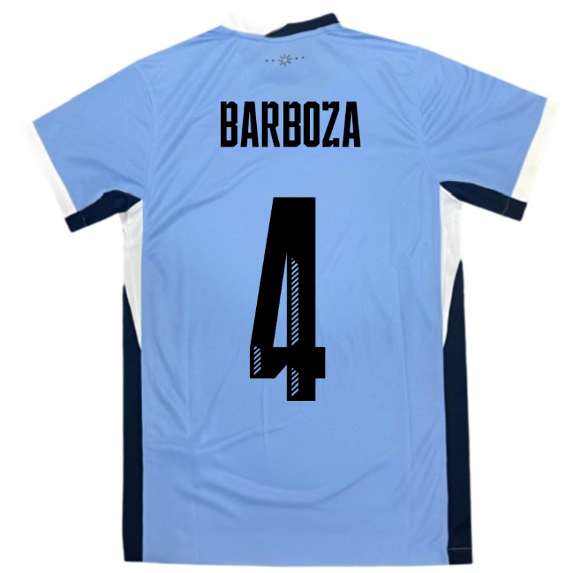 Danxen Herren Uruguay Brian Barboza #4 Weiß Schwarz Heimtrikot Trikot 24-26 T-Shirt Schweiz