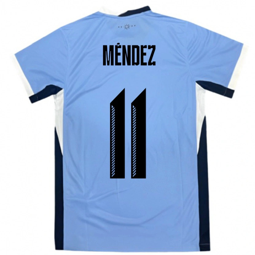 Danxen Herren Uruguay Axel Méndez #11 Weiß Schwarz Heimtrikot Trikot 24-26 T-Shirt Schweiz
