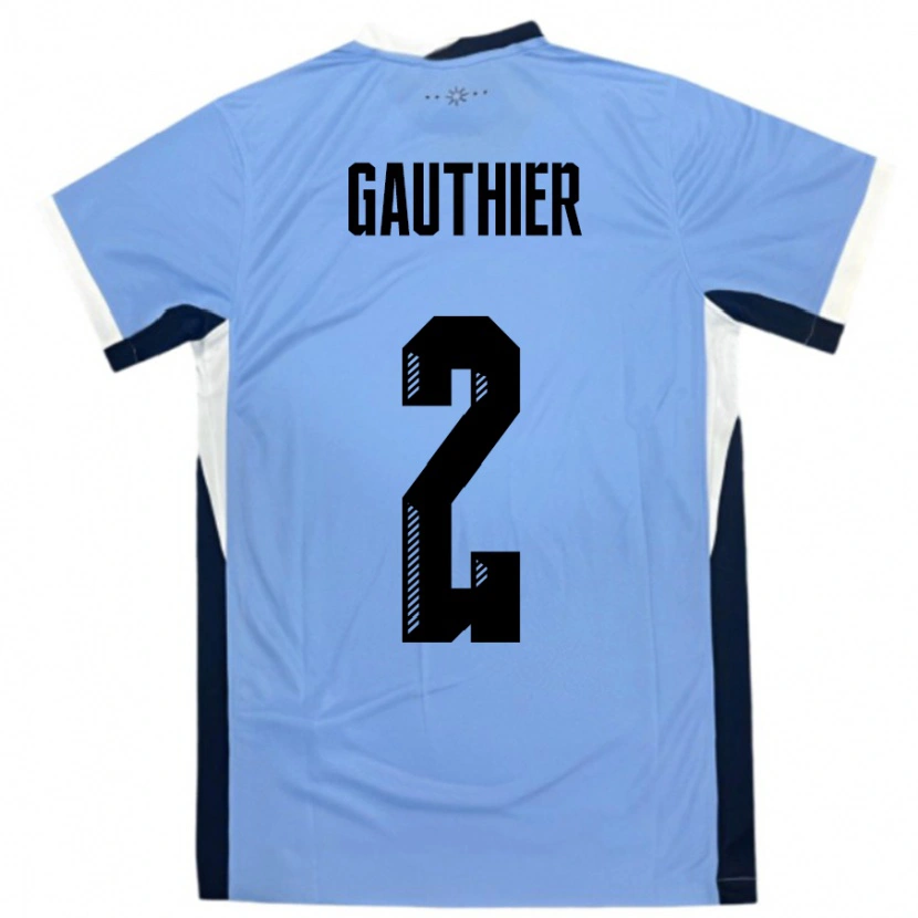 Danxen Herren Uruguay Valentin Gauthier #2 Weiß Schwarz Heimtrikot Trikot 24-26 T-Shirt Schweiz
