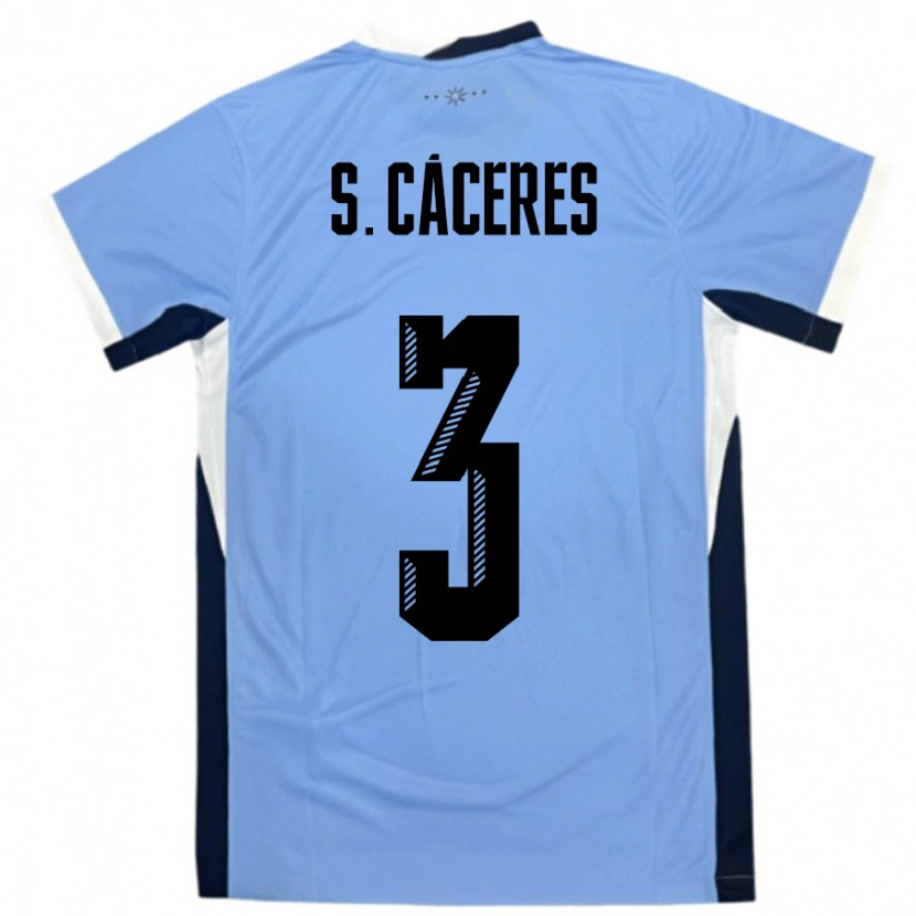 Danxen Herren Uruguay Sebastian Caceres #3 Weiß Schwarz Heimtrikot Trikot 24-26 T-Shirt Schweiz