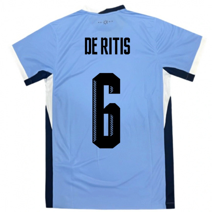 Danxen Herren Uruguay Mathias De Ritis #6 Weiß Schwarz Heimtrikot Trikot 24-26 T-Shirt Schweiz