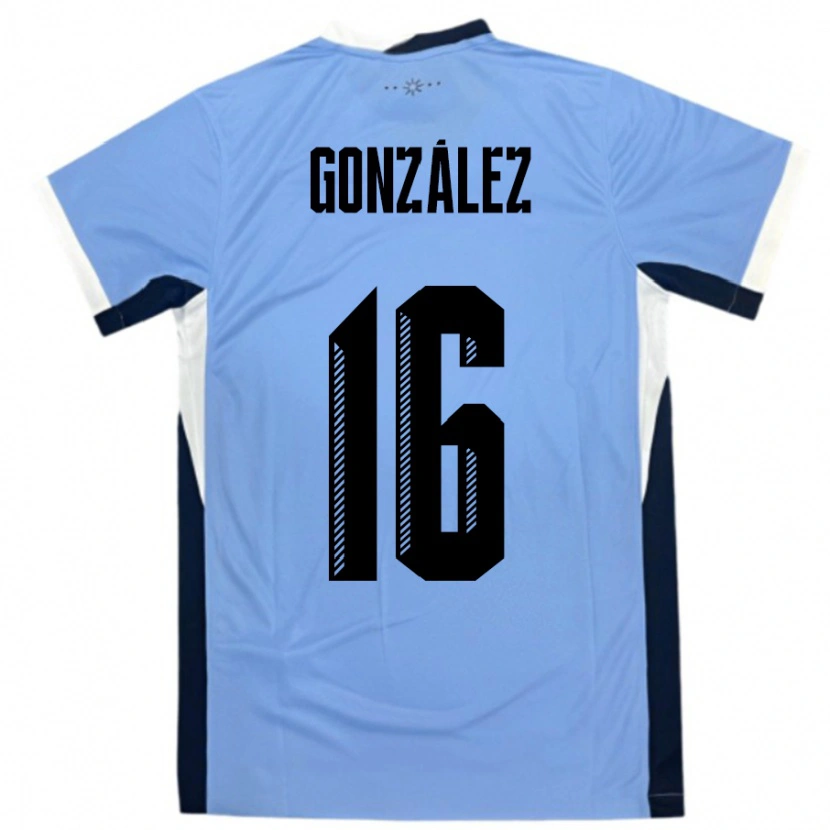 Danxen Herren Uruguay Lorena Gonzalez #16 Weiß Schwarz Heimtrikot Trikot 24-26 T-Shirt Schweiz