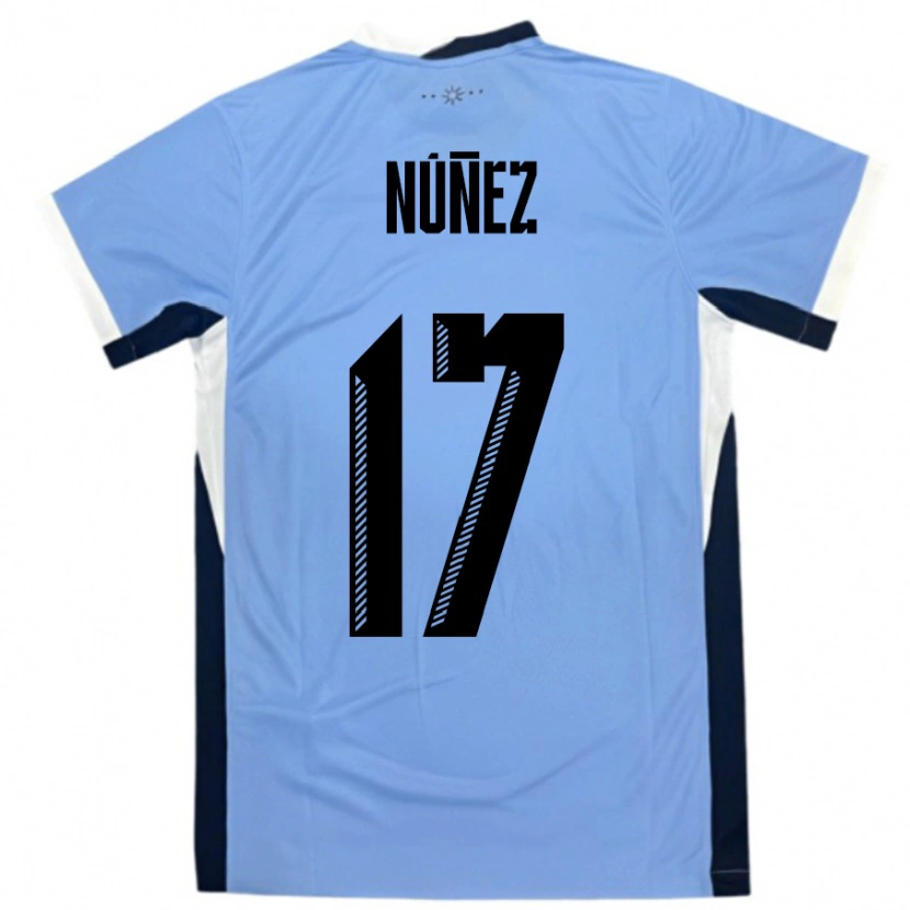 Danxen Herren Uruguay Facundo Nunez #17 Weiß Schwarz Heimtrikot Trikot 24-26 T-Shirt Schweiz