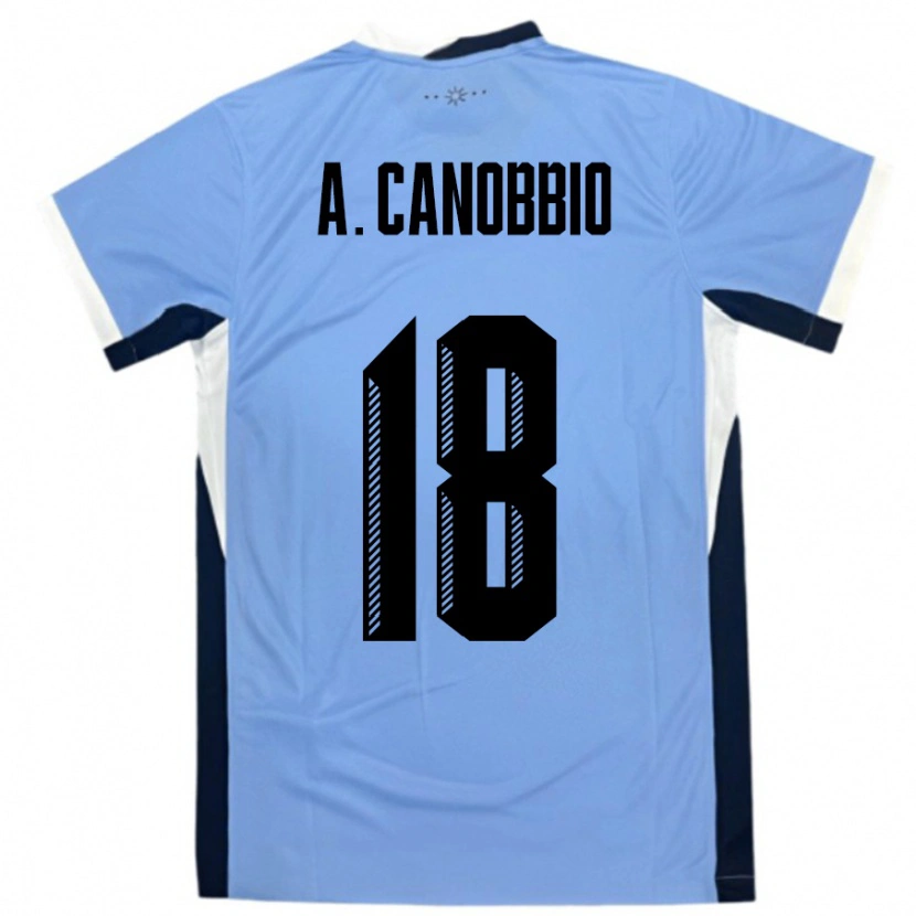 Danxen Herren Uruguay Agustin Canobbio #18 Weiß Schwarz Heimtrikot Trikot 24-26 T-Shirt Schweiz