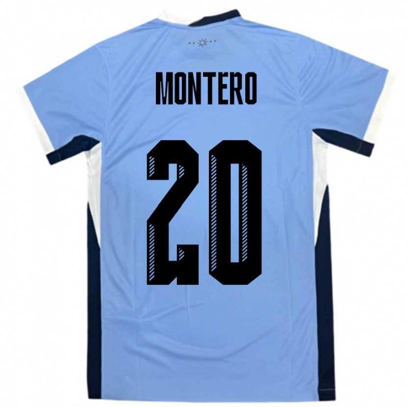 Danxen Herren Uruguay Alfonso Montero #20 Weiß Schwarz Heimtrikot Trikot 24-26 T-Shirt Schweiz