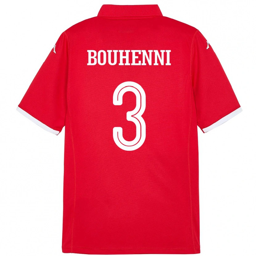 Danxen Herren Tunesien Rayen Bouhenni #3 Rot Heimtrikot Trikot 24-26 T-Shirt Schweiz