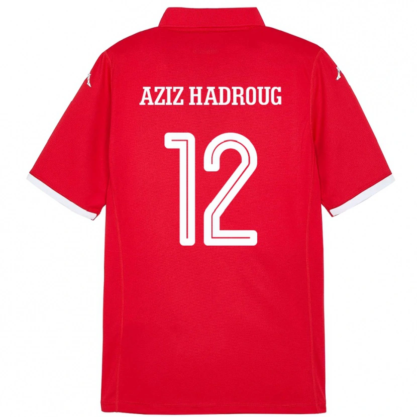 Danxen Herren Tunesien Mohamed Aziz Hadroug #12 Rot Heimtrikot Trikot 24-26 T-Shirt Schweiz