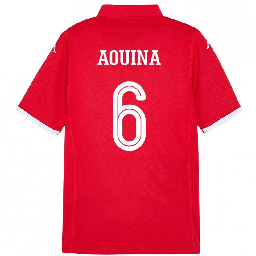 Danxen Herren Tunesien Rania Aouina #6 Rot Heimtrikot Trikot 24-26 T-Shirt Schweiz