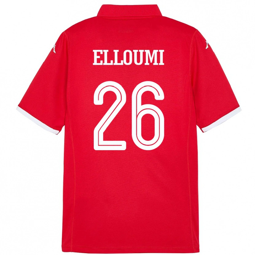 Danxen Herren Tunesien Khalil Elloumi #26 Rot Heimtrikot Trikot 24-26 T-Shirt Schweiz