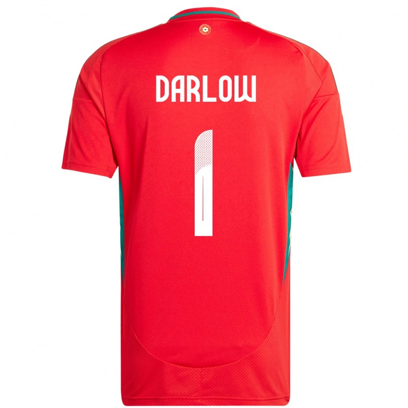 Danxen Herren Wales Karl Darlow #1 Rot Heimtrikot Trikot 24-26 T-Shirt Schweiz