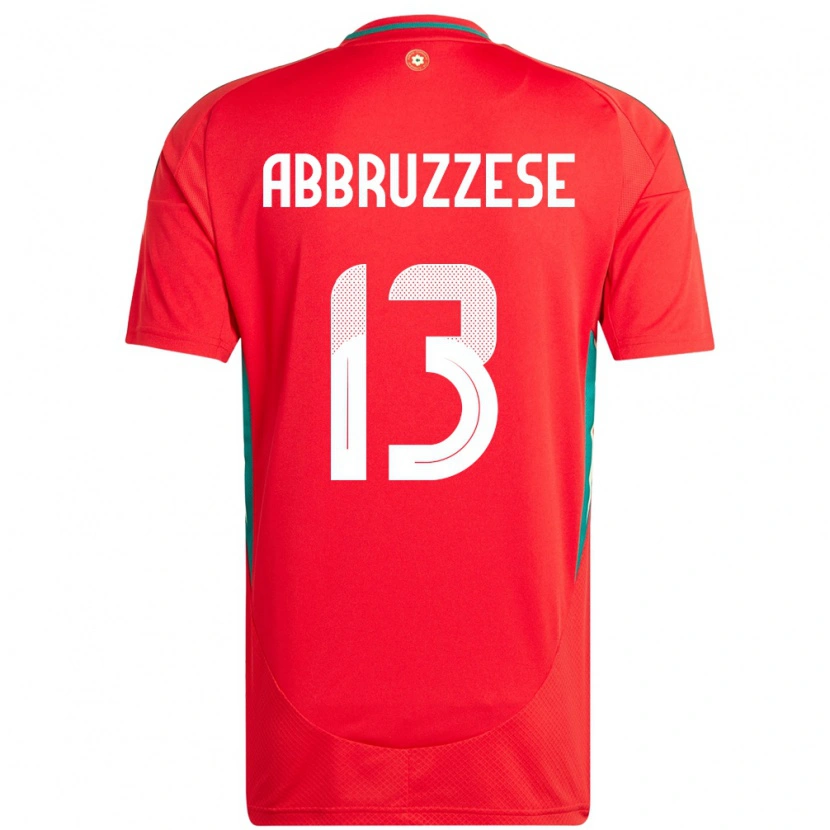Danxen Herren Wales Rhys Abbruzzese #13 Rot Heimtrikot Trikot 24-26 T-Shirt Schweiz