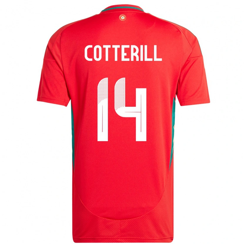 Danxen Herren Wales Joel Cotterill #14 Rot Heimtrikot Trikot 24-26 T-Shirt Schweiz