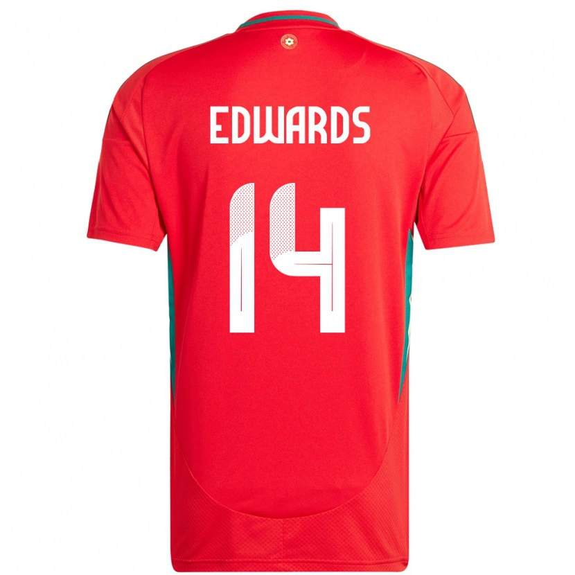Danxen Herren Wales Noah Edwards #14 Rot Heimtrikot Trikot 24-26 T-Shirt Schweiz