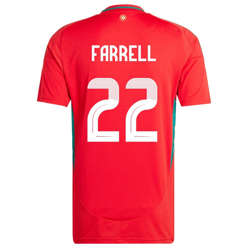 Danxen Herren Wales Joshua Farrell #22 Rot Heimtrikot Trikot 24-26 T-Shirt Schweiz