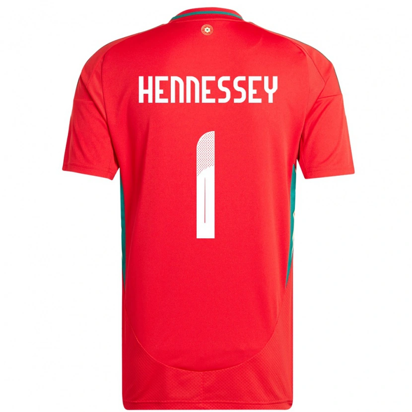Danxen Herren Wales Wayne Hennessey #1 Rot Heimtrikot Trikot 24-26 T-Shirt Schweiz