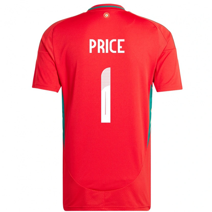 Danxen Herren Wales Jo Price #1 Rot Heimtrikot Trikot 24-26 T-Shirt Schweiz