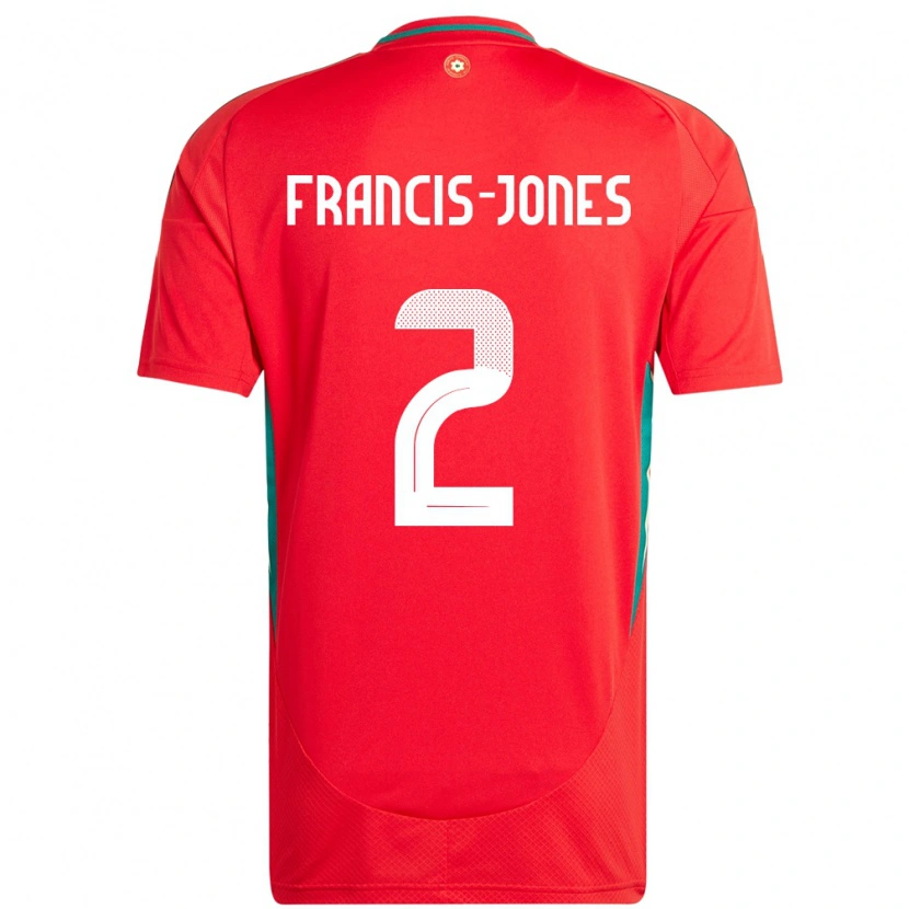 Danxen Herren Wales Maria Francis Jones #2 Rot Heimtrikot Trikot 24-26 T-Shirt Schweiz