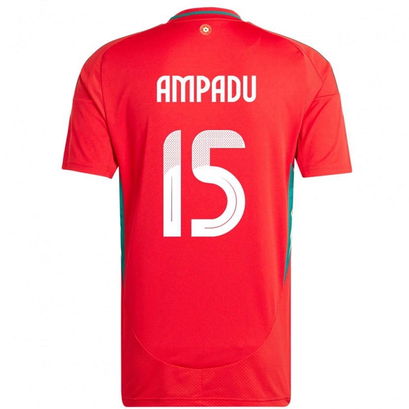 Danxen Herren Wales Ethan Ampadu #15 Rot Heimtrikot Trikot 24-26 T-Shirt Schweiz