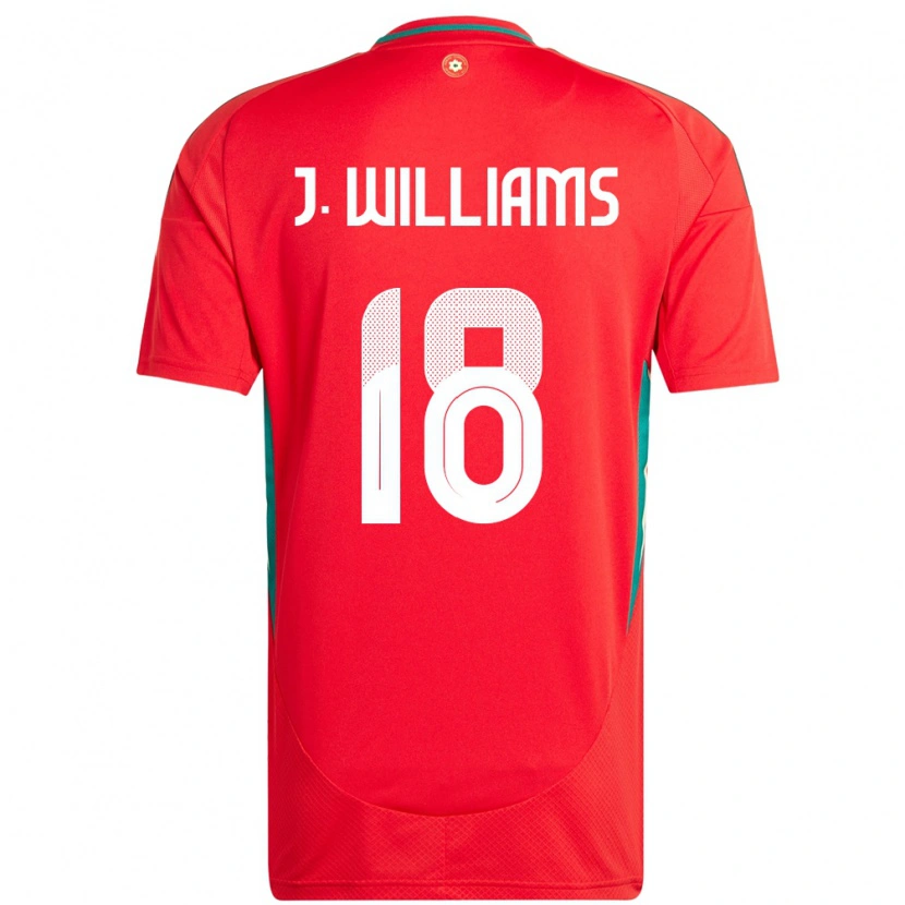 Danxen Herren Wales Jonathan Williams #18 Rot Heimtrikot Trikot 24-26 T-Shirt Schweiz