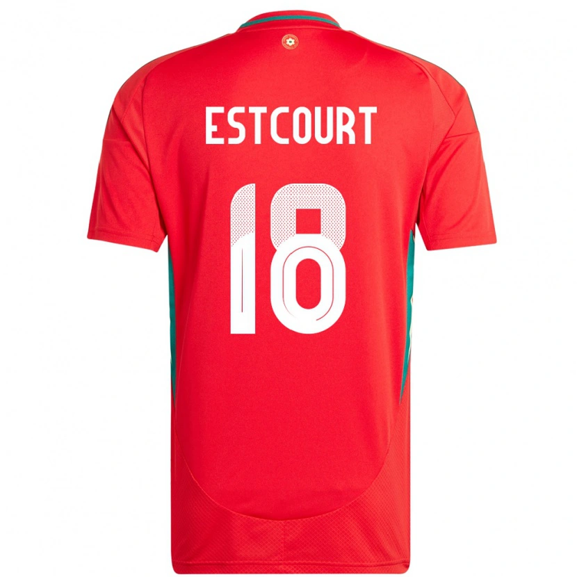Danxen Herren Wales Charlie Estcourt #18 Rot Heimtrikot Trikot 24-26 T-Shirt Schweiz