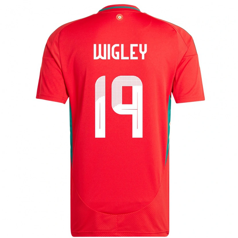 Danxen Herren Wales Morgan Wigley #19 Rot Heimtrikot Trikot 24-26 T-Shirt Schweiz