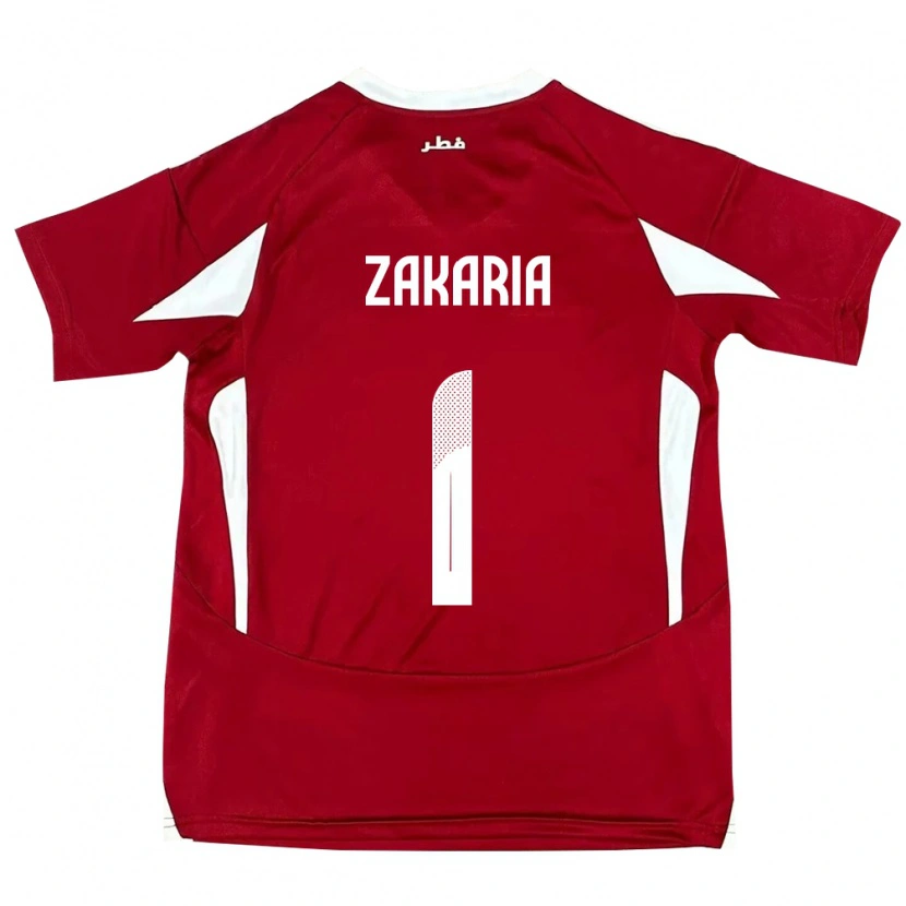 Danxen Herren Katar Salah Zakaria #1 Rot Heimtrikot Trikot 24-26 T-Shirt Schweiz