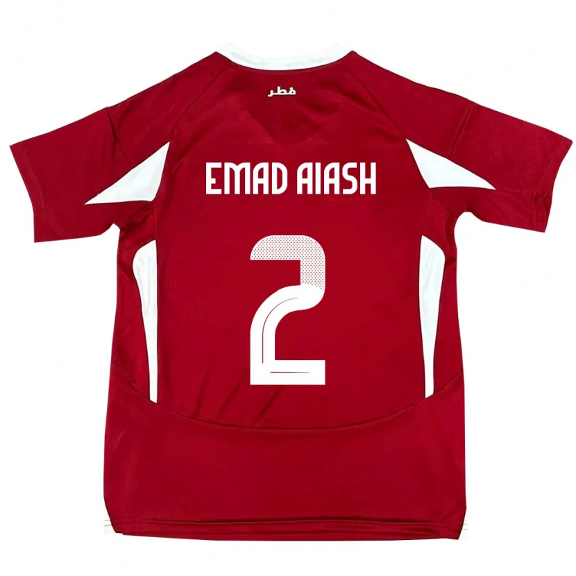Danxen Herren Katar Mohamed Emad Aiash #2 Rot Heimtrikot Trikot 24-26 T-Shirt Schweiz