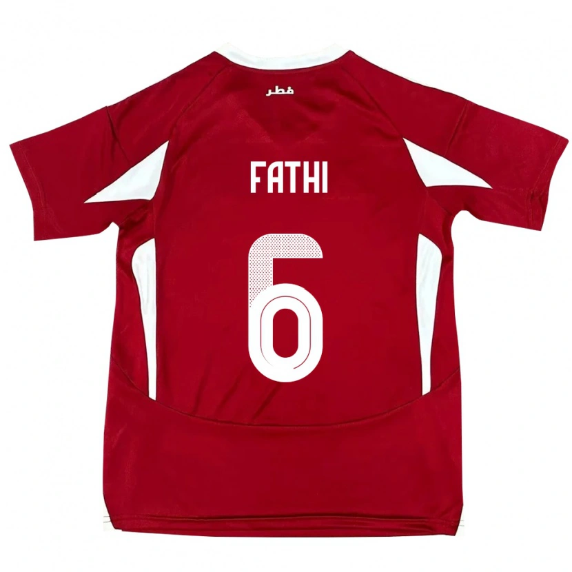Danxen Herren Katar Ahmed Fathi #6 Rot Heimtrikot Trikot 24-26 T-Shirt Schweiz