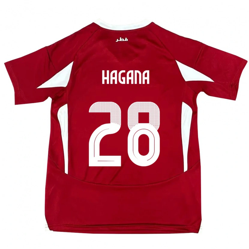 Danxen Herren Katar Ahmed Hagana #28 Rot Heimtrikot Trikot 24-26 T-Shirt Schweiz