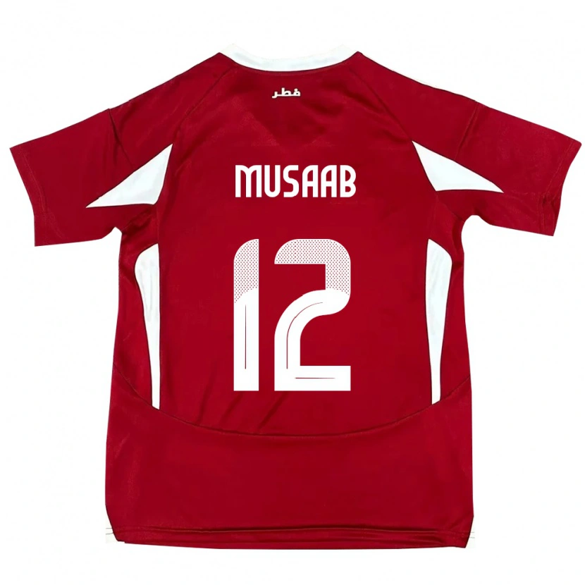 Danxen Herren Katar Musaab Khidir #12 Rot Heimtrikot Trikot 24-26 T-Shirt Schweiz