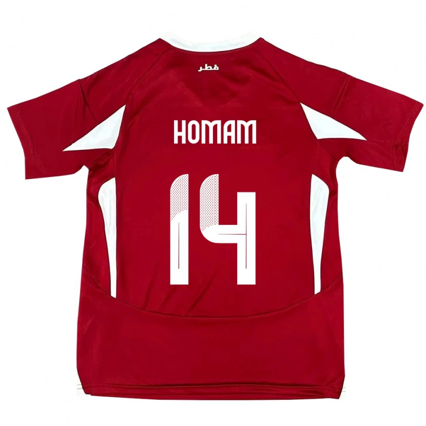 Danxen Herren Katar Homam Ahmed #14 Rot Heimtrikot Trikot 24-26 T-Shirt Schweiz