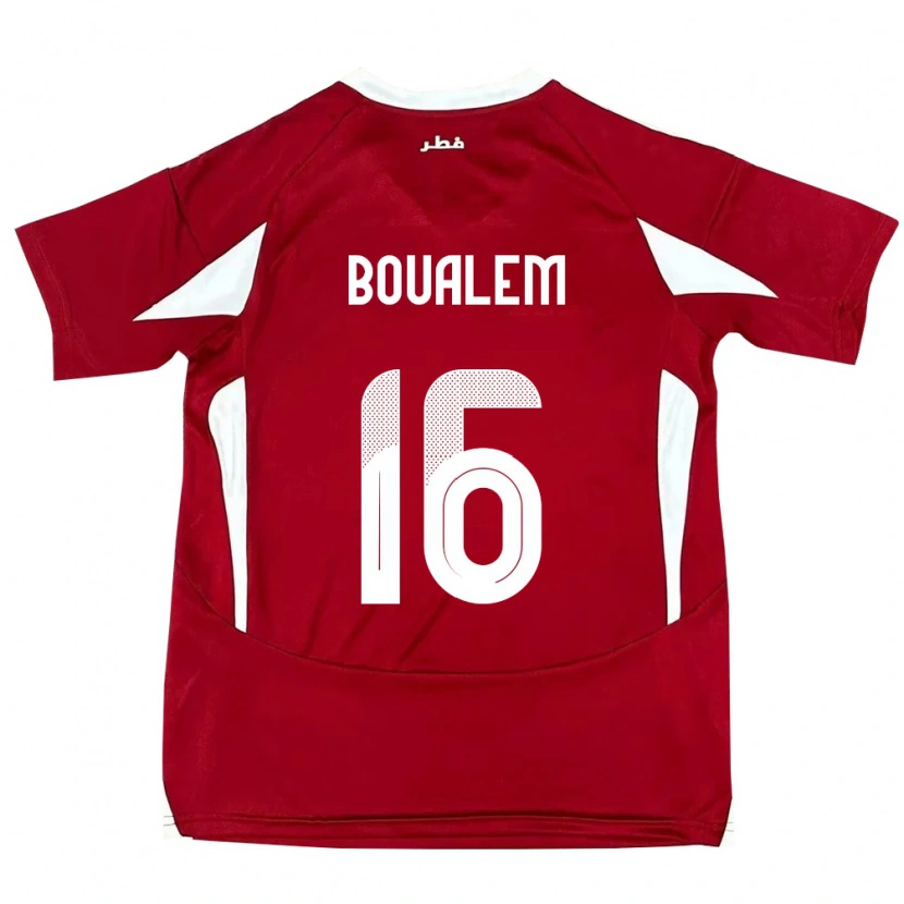 Danxen Herren Katar Boualem Khoukhi #16 Rot Heimtrikot Trikot 24-26 T-Shirt Schweiz