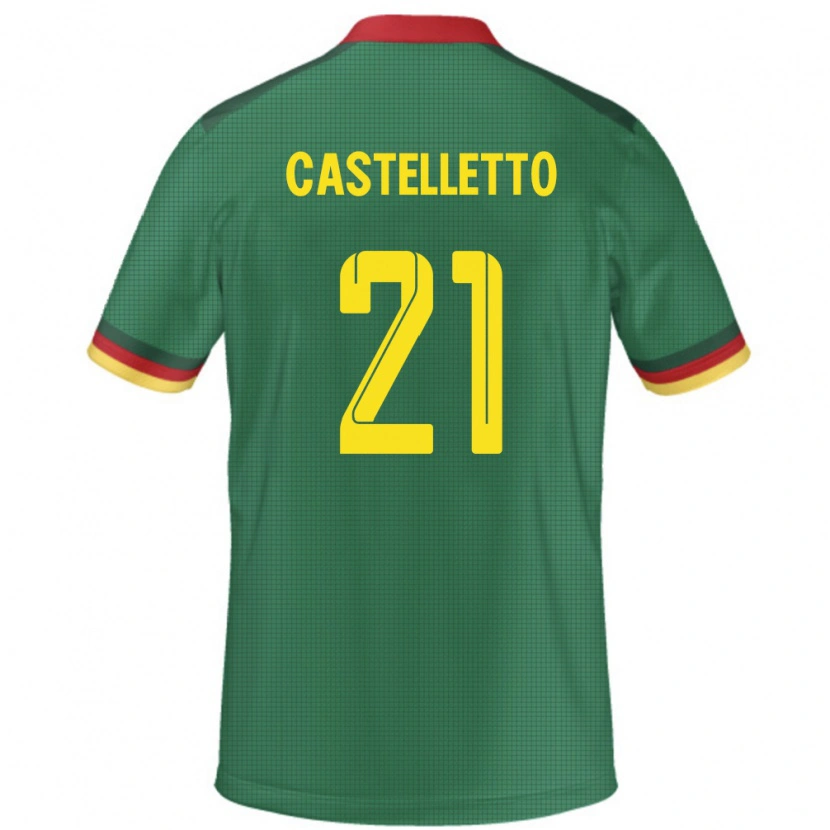 Danxen Herren Kamerun Jean-Charles Castelletto #21 Grün Heimtrikot Trikot 24-26 T-Shirt Schweiz