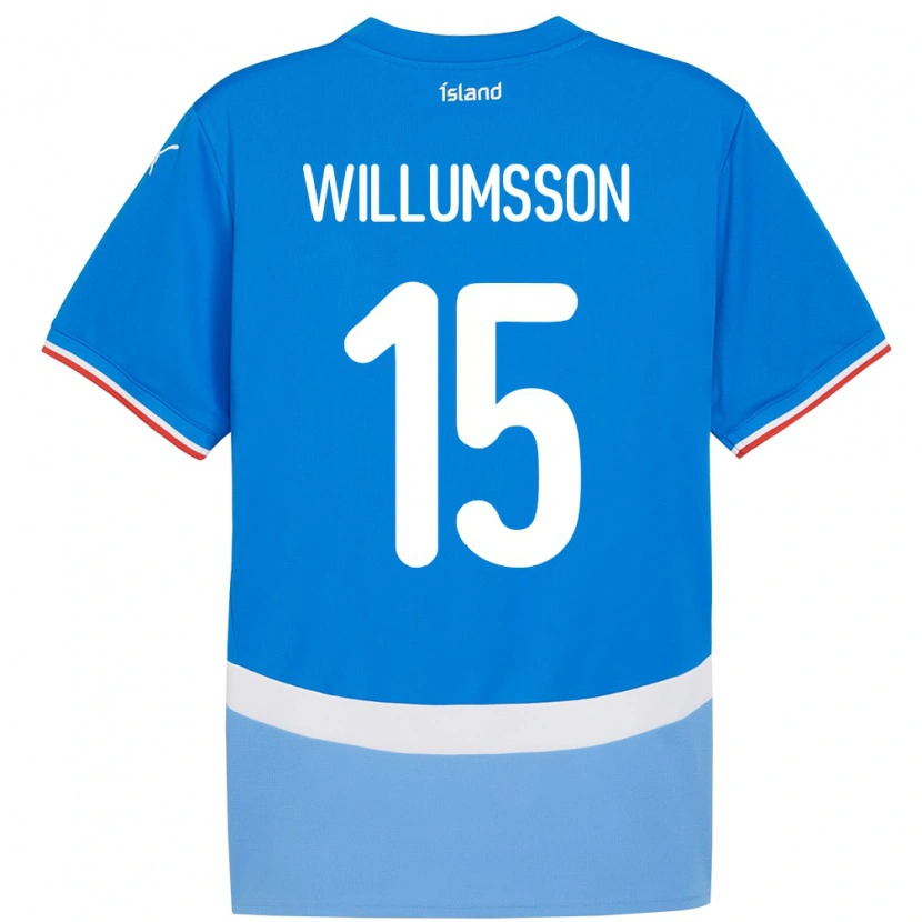 Danxen Herren Island Willum Thór Willumsson #15 Blau Heimtrikot Trikot 24-26 T-Shirt Schweiz